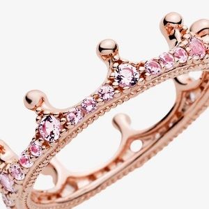 Pink Sparkling Crown Ring $66
